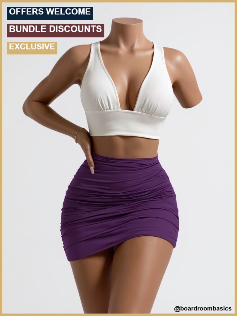 Stretch High Waist Ruched Bodycon Double Layer Casual Mini Skirt